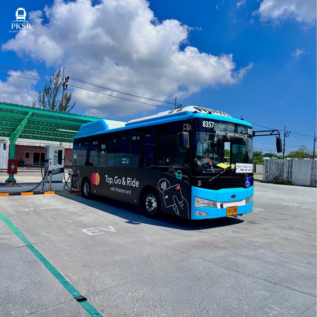Phuket Smart Bus EV at the charging station